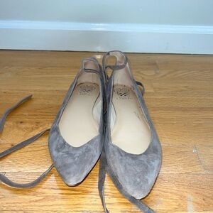 Vince Camuto suede tie up flats size 9